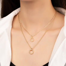 Load image into Gallery viewer, Two Row Open Circle Pendant Necklace