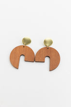 Load image into Gallery viewer, Wooden Modern Arch Dangle Earring