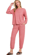 Load image into Gallery viewer, Soft Melange Hacci Long Sleeve Jogger Set