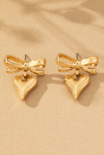 Load image into Gallery viewer, Puffy Heart & Bow Earrings