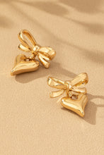 Load image into Gallery viewer, Puffy Heart & Bow Earrings