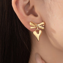 Load image into Gallery viewer, Puffy Heart & Bow Earrings