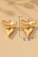 Load image into Gallery viewer, Puffy Heart & Bow Earrings