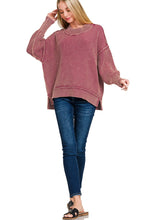 Load image into Gallery viewer, Cabernet 2-Tone Oversized Sweater