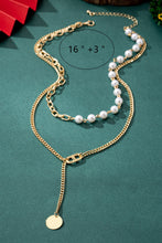Load image into Gallery viewer, Pearl & Link Chain Layered Necklace