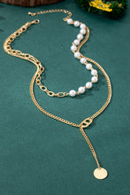 Load image into Gallery viewer, Pearl & Link Chain Layered Necklace