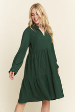 Load image into Gallery viewer, Chic Mandarin Collar Tiered Mini Dress