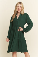 Load image into Gallery viewer, Chic Mandarin Collar Tiered Mini Dress