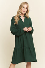 Load image into Gallery viewer, Chic Mandarin Collar Tiered Mini Dress