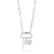Load image into Gallery viewer, 18K Gold Carabiner "Love" Paperclip Charm Necklace