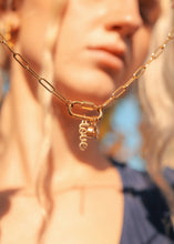 Load image into Gallery viewer, 18K Gold Carabiner "Love" Paperclip Charm Necklace