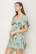 Load image into Gallery viewer, Balloon Sleeve Floral Flare Dress