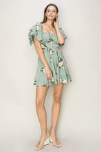 Load image into Gallery viewer, Balloon Sleeve Floral Flare Dress