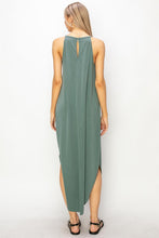Load image into Gallery viewer, Halter Neck Asymmetrical Midi Dress
