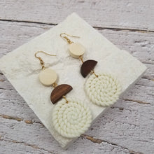 Load image into Gallery viewer, Wood &amp; Clay Drop Earrings