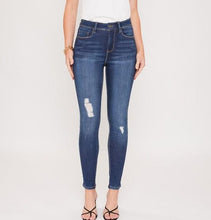 Load image into Gallery viewer, LVB Distressed Dark Wash Skinny Jeans
