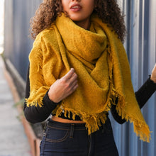 Load image into Gallery viewer, Mustard Mohair Blanket Scarf