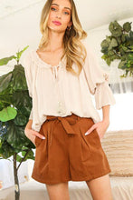 Load image into Gallery viewer, Ruffle Detail Three-Quarter Sleeve Blouse