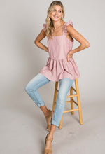 Load image into Gallery viewer, Whimsical Ruffle Shoulder Baby Doll Top