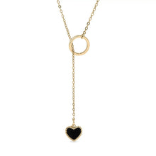 Load image into Gallery viewer, Close to My Heart Gold Lariat Necklace