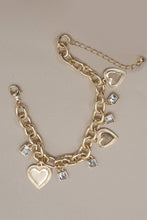 Load image into Gallery viewer, Heart Rhinestone Charm Bracelet