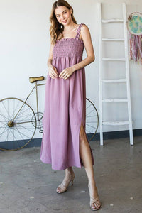 Dusty Lavender Square Neck Maxi Dress