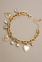 Load image into Gallery viewer, Heart Rhinestone Charm Bracelet