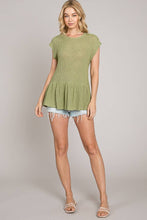 Load image into Gallery viewer, Short Dolman Sleeve Peplum Knit Top