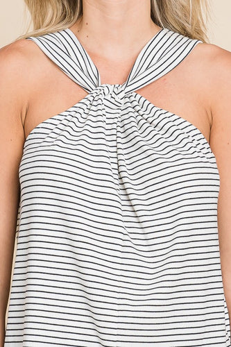 Twist Neck Striped Tank