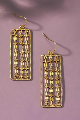 Rectangle Textured Drop Earrings