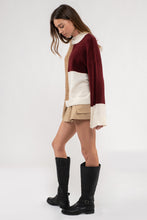 Load image into Gallery viewer, Mock Neck Color Block Sweater