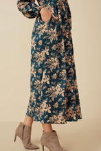 Load image into Gallery viewer, Antique Floral V-Neck Midi Dress