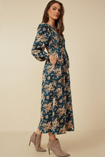 Load image into Gallery viewer, Antique Floral V-Neck Midi Dress