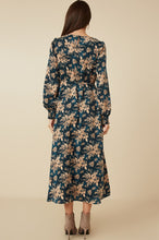 Load image into Gallery viewer, Antique Floral V-Neck Midi Dress