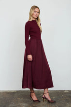 Load image into Gallery viewer, Graceful Days Ribbed &amp; Satin Midi Dress