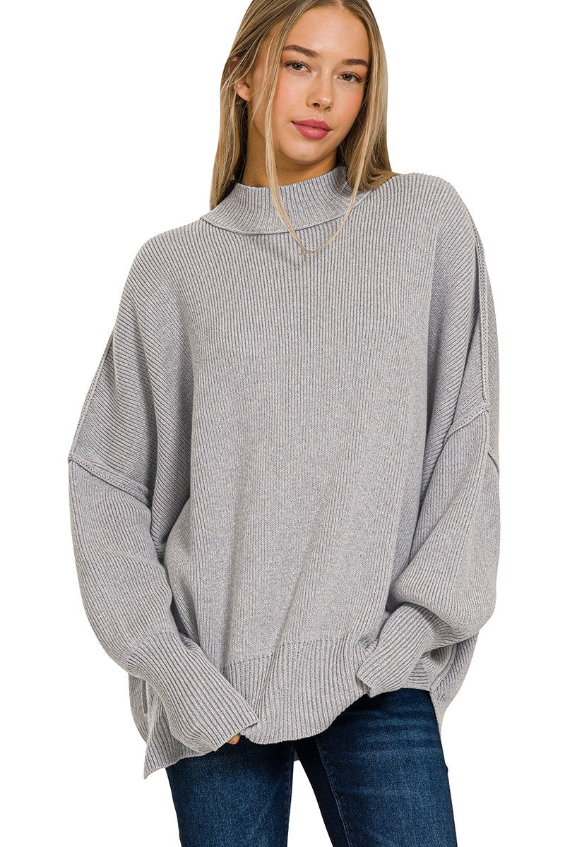 Cozy Day Oversized Side Slit Sweater