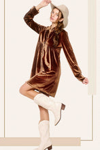 Load image into Gallery viewer, Button Front Soft Velvet Mini Dress