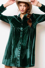 Load image into Gallery viewer, Button Front Soft Velvet Mini Dress