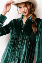 Load image into Gallery viewer, Button Front Soft Velvet Mini Dress