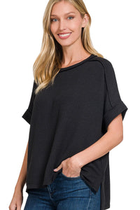 Corded Rib Cuff Top