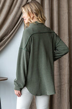Load image into Gallery viewer, Solid Ribbed Olive Shacket
