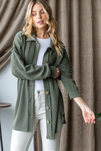 Load image into Gallery viewer, Solid Ribbed Olive Shacket