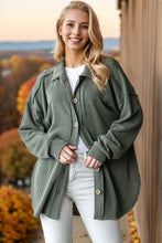 Load image into Gallery viewer, Solid Ribbed Olive Shacket