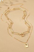 Load image into Gallery viewer, Cut Out Pendant Chain Link Layered Necklace