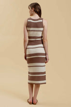 Load image into Gallery viewer, Striped Sleeveless Crochet Knit Midi Dress