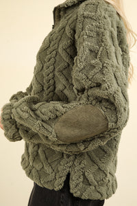 Cozy Cable Knit Fuzzy Fleece