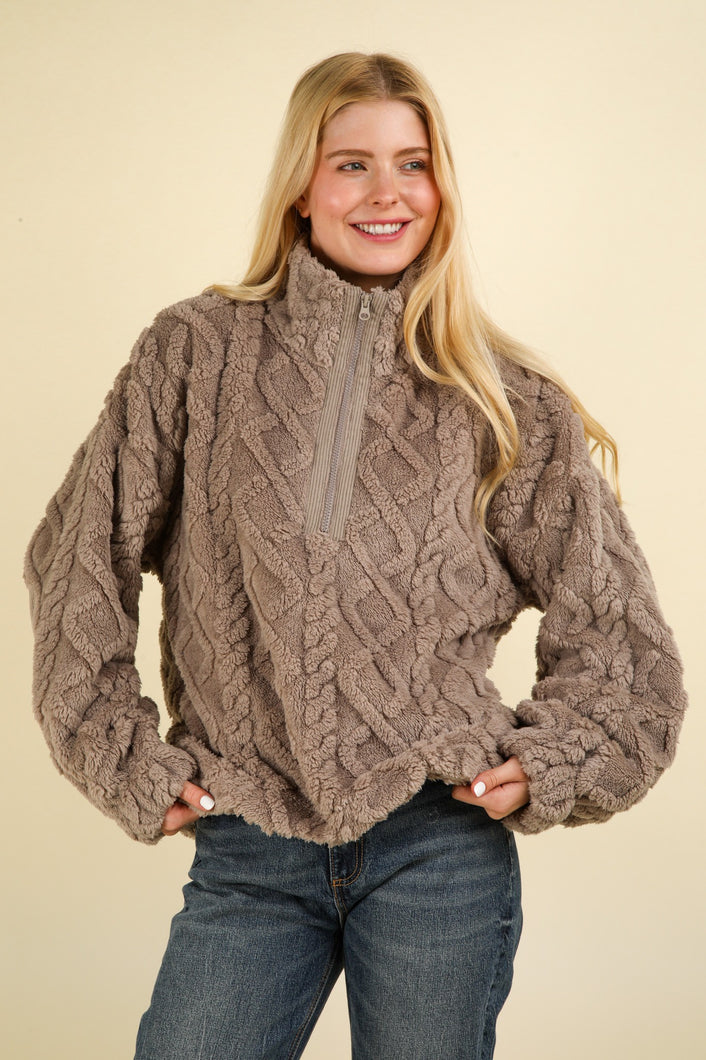 Cozy Cable Knit Fuzzy Fleece