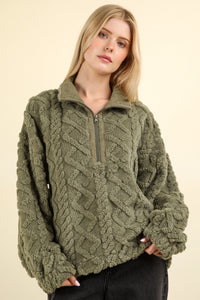 Cozy Cable Knit Fuzzy Fleece