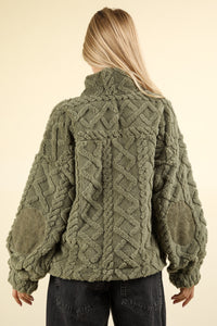 Cozy Cable Knit Fuzzy Fleece