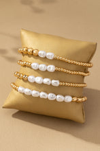 Load image into Gallery viewer, Pearly Stacked Stretchy Bracelet Set